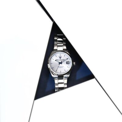 Maserati, Montre, Competizione, Argent, (Horloge analogique, 43 mm) Maserati, Montre, Competizione, Argent, (Horloge analogique, 43 mm)
