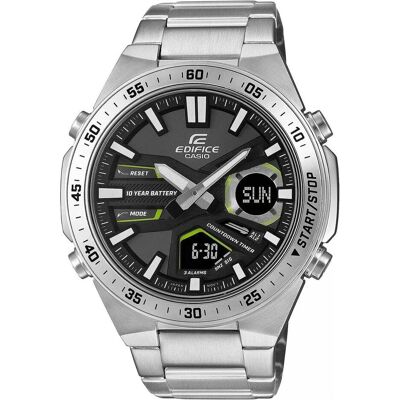 Casio Montre, Edifice - EFV-C110D-1A3VEF, Argent, (Horloge analogique, Horloge numérique, Horloge radio-pilotée, Lunette tournante, Montre de plongée, Montre de sport, Podomètre, 47 mm) Casio Montre, Edifice - EFV-C110D-1A3VEF, Argent, (Horloge analogique, Horloge numérique, Horloge radio-pilotée, Lunette tournante, Montre de plongée, Montre de sport, Podomètre, 47 mm)