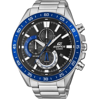 Casio Montre, Edifice, Argent, (Chronographe, Horloge analogique, 50 mm) Casio Montre, Edifice, Argent, (Chronographe, Horloge analogique, 50 mm)