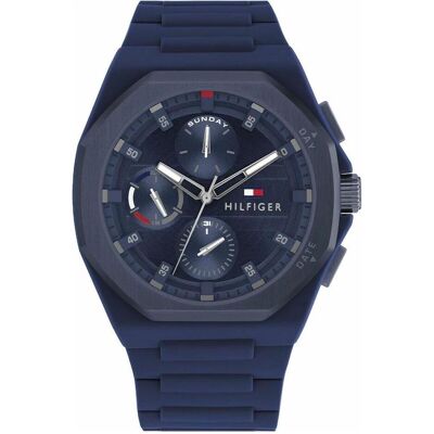 Tommy Hilfiger, Montre, Neo Herrenuhr 1792122 + BOX, Bleu, Rouge, Blanc, Noir, Argent, (Chronographe, Horloge analogique, 43 mm) Tommy Hilfiger, Montre, Neo Herrenuhr 1792122 + BOX, Bleu, Rouge, Blanc, Noir, Argent, (Chronographe, Horloge analogique, 43 mm)