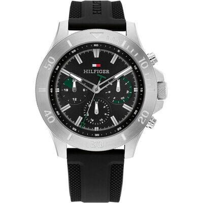 Tommy Hilfiger, Montre, - Bryan 1792111, Noir, Argent, (Horloge analogique, 45 mm) Tommy Hilfiger, Montre, - Bryan 1792111, Noir, Argent, (Horloge analogique, 45 mm)