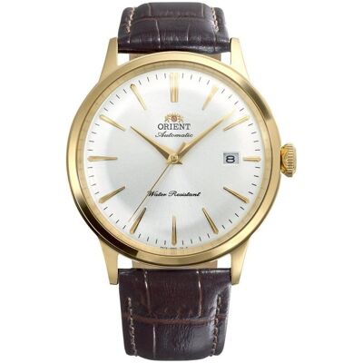 Orient, Montre, Bambino Automatic RA-AC0028S30B Herrenuhr, Or, Blanc, Marron, (Horloge analogique, 40 mm) Orient, Montre, Bambino Automatic RA-AC0028S30B Herrenuhr, Or, Blanc, Marron, (Horloge analogique, 40 mm)