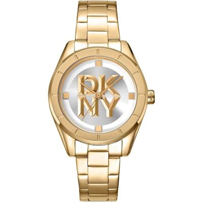 DKNY, Montre, Chambers Midi - DK1L016M0065, Or, Argent, (Horloge analogique, 34 mm) DKNY, Montre, Chambers Midi - DK1L016M0065, Or, Argent, (Horloge analogique, 34 mm)