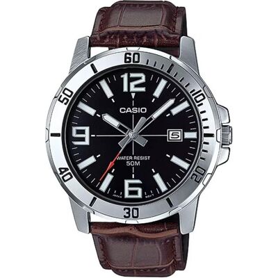 Casio Montre, MTP-VD01L-1B, Argent, Marron, (45 mm) Casio Montre, MTP-VD01L-1B, Argent, Marron, (45 mm)