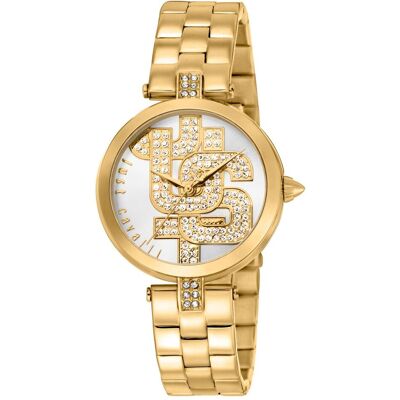 Just Cavalli, Montre, Glam Chic Maiuscola - JC1L241M0055, Or, (Horloge analogique, Montre avec pierre précieuse, 32 mm) Just Cavalli, Montre, Glam Chic Maiuscola - JC1L241M0055, Or, (Horloge analogique, Montre avec pierre précieuse, 32 mm)
