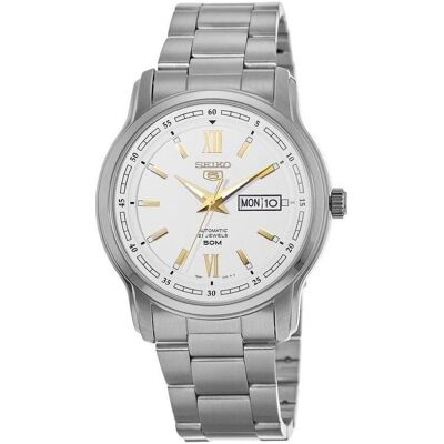 Seiko Montre, 5 Automatic Quadrante Bianco, Argent, (Horloge analogique, 42 mm) Seiko Montre, 5 Automatic Quadrante Bianco, Argent, (Horloge analogique, 42 mm)