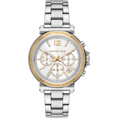 Michael Kors, Montre, Maren, Argent, (Chronographe, 40 mm) Michael Kors, Montre, Maren, Argent, (Chronographe, 40 mm)