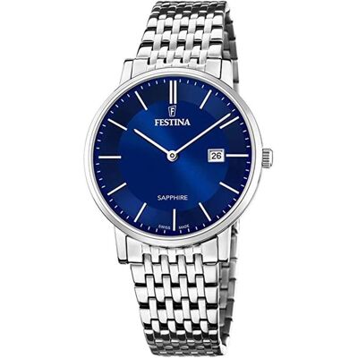 Festina, Montre, Swiss made, Argent, (Horloge analogique, 39 mm) Festina, Montre, Swiss made, Argent, (Horloge analogique, 39 mm)