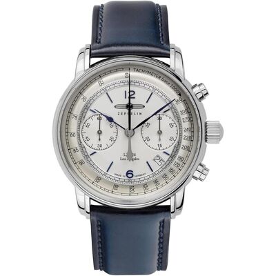 Zeppelin, Montre, Horloge LZ126 Los Angeles 86141, Bleu, Argent, (Chronographe, Horloge analogique, Swiss Made, 42 mm) Zeppelin, Montre, Horloge LZ126 Los Angeles 86141, Bleu, Argent, (Chronographe, Horloge analogique, Swiss Made, 42 mm)