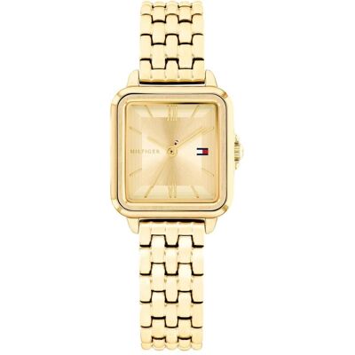 Tommy Hilfiger, Montre, Montre à mouvement quartz trois aiguilles pour femmes avec bracelet or, Or, (24 mm) Tommy Hilfiger, Montre, Montre à mouvement quartz trois aiguilles pour femmes avec bracelet or, Or, (24 mm)