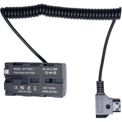 Caruba Dummy Battery Sony NP F D Tap Male 1 Meter Coiled (Batterie de l'appareil photo), Alimentation pour appareil photo, Noir Caruba Dummy Battery Sony NP F D Tap Male 1 Meter Coiled (Batterie de l'appareil photo), Alimentation pour appareil photo, Noir