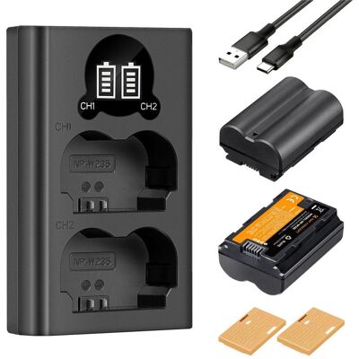 K&F Concept NP-W235 2200mAh Batterie double pour appareil photo numérique avec chargeur double canal, pour (Batterie de l'appareil photo), Alimentation pour appareil photo, Noir K&F Concept NP-W235 2200mAh Batterie double pour appareil photo numérique avec chargeur double canal, pour (Batterie de l'appareil photo), Alimentation pour appareil photo, Noir