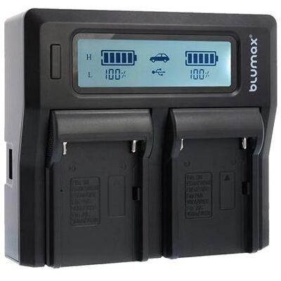 Blumax Chargeur dual avec. Support pour Sony FM50 (Chargeur de batterie d'appareil photo), Alimentation pour appareil photo, Noir Blumax Chargeur dual avec. Support pour Sony FM50 (Chargeur de batterie d'appareil photo), Alimentation pour appareil photo, Noir