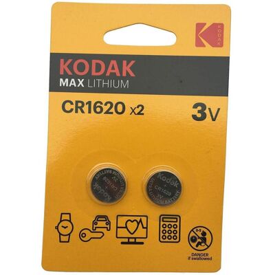 Kodak CR1620 Pile à usage unique Lithium - Batterie (2 pcs, CR1620, 70 mAh), Batteries + piles Kodak CR1620 Pile à usage unique Lithium - Batterie (2 pcs, CR1620, 70 mAh), Batteries + piles