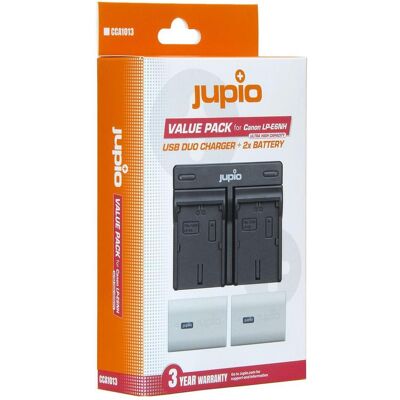 Jupio Value Pack: 2X Battery LP-E6NH Ultra 2600mAh + USB Dual Char (CCA1013) (Batterie de l'appareil photo, Chargeur de batterie d'appareil photo), Alimentation pour appareil photo, Noir Jupio Value Pack: 2X Battery LP-E6NH Ultra 2600mAh + USB Dual Char (CCA1013) (Batterie de l'appareil photo, Chargeur de batterie d'appareil photo), Alimentation pour appareil photo, Noir