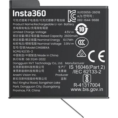 Insta360 Batterie X6, Caméra d'action : accessoires, Noir Insta360 Batterie X6, Caméra d'action : accessoires, Noir