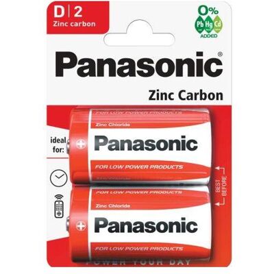 Panasonic ZINK-KUL BATTERI D 15V (2 PCS. I BLISTER) (2 pcs, D), Batteries + piles Panasonic ZINK-KUL BATTERI D 15V (2 PCS. I BLISTER) (2 pcs, D), Batteries + piles