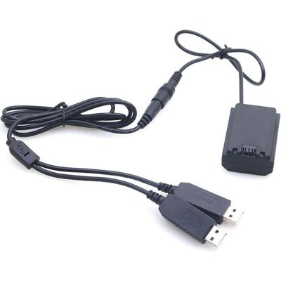 Caruba Sony NP FZ100 batterie factice entièrement décodée + câble USB double 5V 2A (Batterie de l'appareil photo), Alimentation pour appareil photo, Noir Caruba Sony NP FZ100 batterie factice entièrement décodée + câble USB double 5V 2A (Batterie de l'appareil photo), Alimentation pour appareil photo, Noir