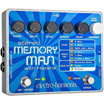 Electro-Harmonix Homme de mémoire stéréo avec Hazarai (Guitare), Pédale d'effet, Noir Electro-Harmonix Homme de mémoire stéréo avec Hazarai (Guitare), Pédale d'effet, Noir