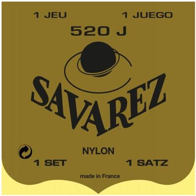 Savarez 520 J jaune, Super Haute Tension (6x, Guitare, 0.04"), Corde de guitare Savarez 520 J jaune, Super Haute Tension (6x, Guitare, 0.04"), Corde de guitare