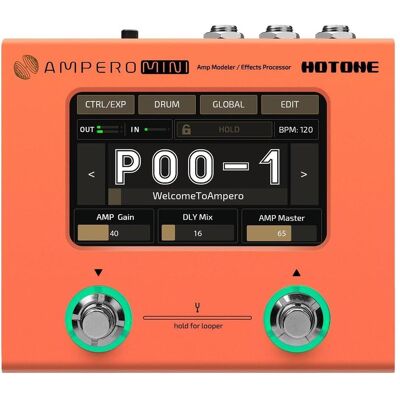 Hotone Ampero Mini (Guitare), Pédale d'effet, Orange Hotone Ampero Mini (Guitare), Pédale d'effet, Orange