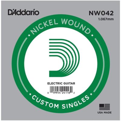 D'Addario Nw042 (1x, Guitare électrique, 0.04"), Corde de guitare D'Addario Nw042 (1x, Guitare électrique, 0.04"), Corde de guitare