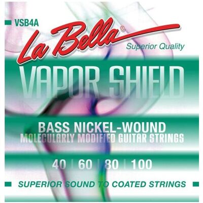 La Bella Vapor Shield Bass VSB4A 040/100 (4x, Contrebasse, Guitare électrique, 0.10"), Corde de guitare La Bella Vapor Shield Bass VSB4A 040/100 (4x, Contrebasse, Guitare électrique, 0.10"), Corde de guitare