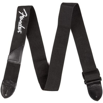 Fender Poly Strap bk, logo blanc, 5cm, Guitare : accessoires, Noir, Blanc Fender Poly Strap bk, logo blanc, 5cm, Guitare : accessoires, Noir, Blanc