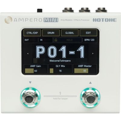 Hotone Ampero Mini (Guitare électrique), Pédale d'effet, Blanc Hotone Ampero Mini (Guitare électrique), Pédale d'effet, Blanc