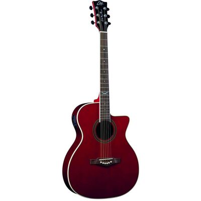 EKO Guitare Acoustique Rouge Transparente NXT A100CE (Guitare acoustique, Acajou, Bois de Roupanã), Guitare, Rouge, Transparent EKO Guitare Acoustique Rouge Transparente NXT A100CE (Guitare acoustique, Acajou, Bois de Roupanã), Guitare, Rouge, Transparent