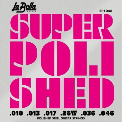 La Bella Set Strings Para Guitarra Electric Super Polished Regular 1-46 (6x, Guitare électrique, 0.02"), Corde de guitare La Bella Set Strings Para Guitarra Electric Super Polished Regular 1-46 (6x, Guitare électrique, 0.02"), Corde de guitare