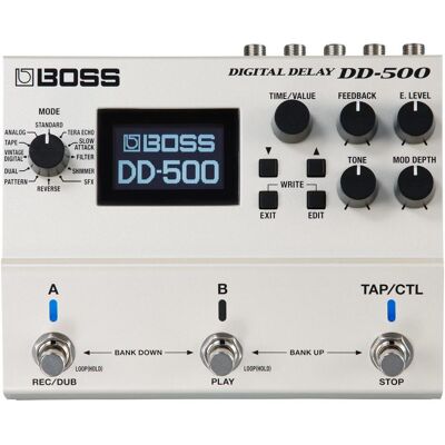 Boss (Electronics) DD-500 music instrument amplifier part/accessory Footswitch/controller (Guitare), Pédale d'effet, Blanc Boss (Electronics) DD-500 music instrument amplifier part/accessory Footswitch/controller (Guitare), Pédale d'effet, Blanc