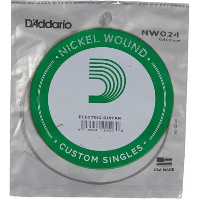 D'Addario Nw024 (1x, Guitare électrique, 0.02"), Corde de guitare D'Addario Nw024 (1x, Guitare électrique, 0.02"), Corde de guitare