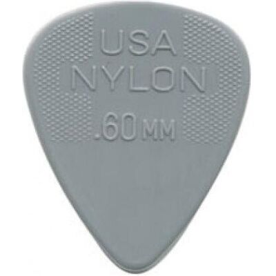 Dunlop Plectres en nylon 0.6mm Paquet de 12 (0.60 mm), Médiator, Gris Dunlop Plectres en nylon 0.6mm Paquet de 12 (0.60 mm), Médiator, Gris