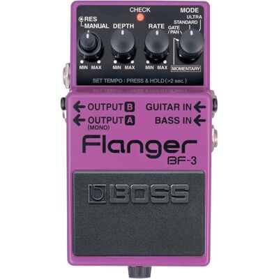 Boss (Electronics) BF-3 effects pedal Pédale d'expression noire, violette (Contrebasse, Guitare), Pédale d'effet, Noir, Violet Boss (Electronics) BF-3 effects pedal Pédale d'expression noire, violette (Contrebasse, Guitare), Pédale d'effet, Noir, Violet