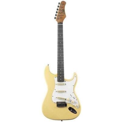 EKO E-Gitarre im Strat-Stil, creme, Pappelkorpus (Guitare électrique, Bois de laurier, Érable, Peuplier), Guitare, Blanc EKO E-Gitarre im Strat-Stil, creme, Pappelkorpus (Guitare électrique, Bois de laurier, Érable, Peuplier), Guitare, Blanc