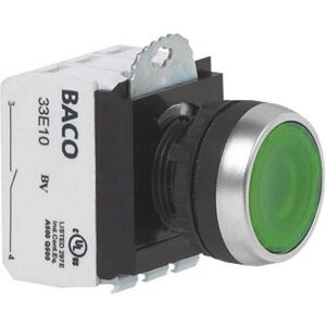 BACO L21AH20L Bouton Poussoir Vert Chromé - Commutateur BACO L21AH20L Bouton Poussoir Vert Chromé - Commutateur