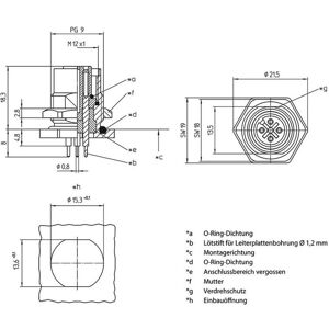 Connecteur capteur ou actionneur M12 Lutronic 1229 - IP67, 5 broches Connecteur capteur ou actionneur M12 Lutronic 1229 - IP67, 5 broches