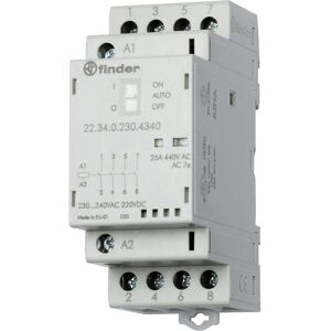 Finder Contacteur 22.34.0.230.1740 - 3 NO + 1 NC 230V - Commutateur Électrique Finder Contacteur 22.34.0.230.1740 - 3 NO + 1 NC 230V - Commutateur Électrique