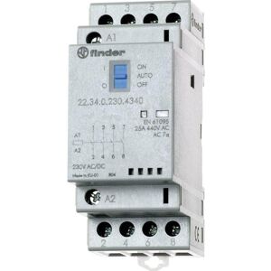 Finder Contacteur 22.34.0.024.4740 - 3 NO, 1 NC, 24 V/DC, 25 A Finder Contacteur 22.34.0.024.4740 - 3 NO, 1 NC, 24 V/DC, 25 A