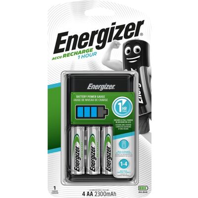 Energizer Recharge 1 heure (4 pcs, AA, AAA, Piles rechargeables + chargeur), Chargeur de batterie Energizer Recharge 1 heure (4 pcs, AA, AAA, Piles rechargeables + chargeur), Chargeur de batterie