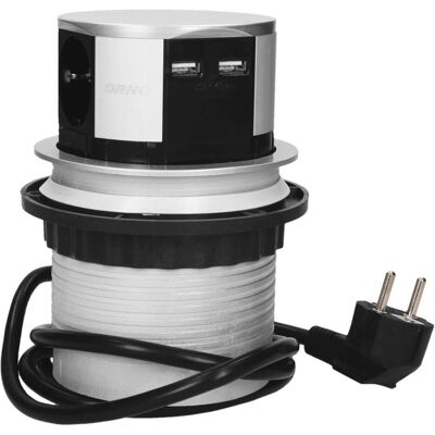 Orno, Multiprise, Prises de courant de table (CEE 7/3, USB-A, 1.50 m) Orno, Multiprise, Prises de courant de table (CEE 7/3, USB-A, 1.50 m)