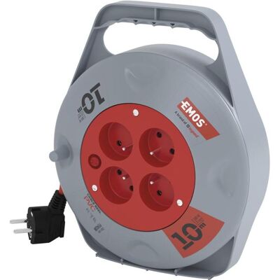 EMOS Rallonge 10m 4 prises PVC Rouge - Rallonge EMOS Rallonge 10m 4 prises PVC Rouge - Rallonge