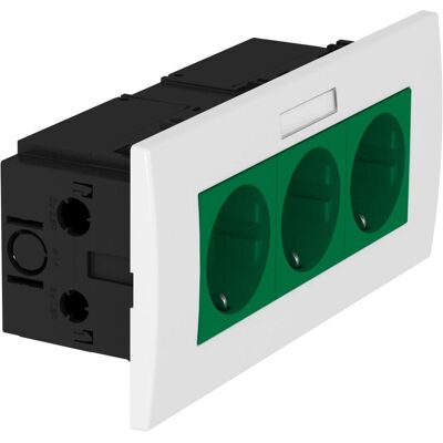 OBO Bettermann 6119434 Prise électrique verte 3 positions - Insert d'appareil électrique OBO Bettermann 6119434 Prise électrique verte 3 positions - Insert d'appareil électrique