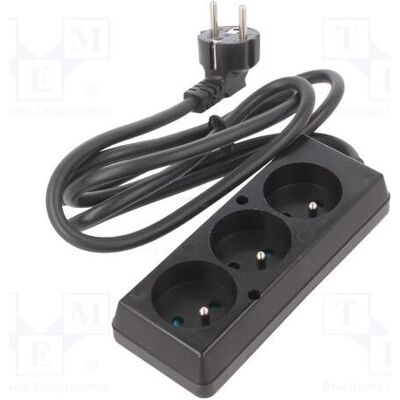 Jonex, Rallonge, Rallonge H03VV-F 3G 1,5 mm² 1,5 m PVC noir Nombre de prises : 3 (1.50 m, CEE 7/7) Jonex, Rallonge, Rallonge H03VV-F 3G 1,5 mm² 1,5 m PVC noir Nombre de prises : 3 (1.50 m, CEE 7/7)