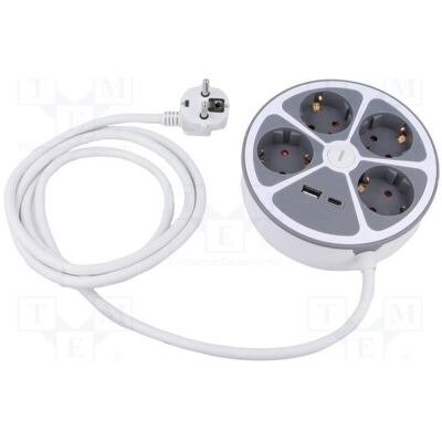 Plastrol, Rallonge, Rallonge H05VV-F 3G 1,5 mm² 2 m PVC blanc Nombre de prises : 6 (2 m) Plastrol, Rallonge, Rallonge H05VV-F 3G 1,5 mm² 2 m PVC blanc Nombre de prises : 6 (2 m)