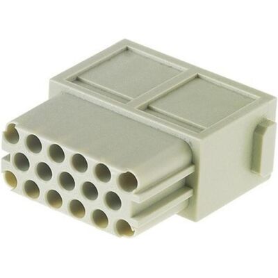 Harting Insert de connecteur femelle (female) HAN DDD 17 pôles, série de connecteurs modulaires, max. 10A 25, Câble + prise électronique, Gris Harting Insert de connecteur femelle (female) HAN DDD 17 pôles, série de connecteurs modulaires, max. 10A 25, Câble + prise électronique, Gris