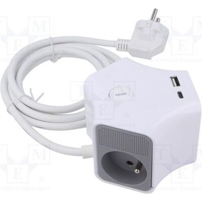 Plastrol, Rallonge, Rallonge H05VV-F 3G 1,5 mm² 2 m PVC blanc Nombre de prises : 5 (2 m) Plastrol, Rallonge, Rallonge H05VV-F 3G 1,5 mm² 2 m PVC blanc Nombre de prises : 5 (2 m)