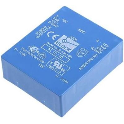Block Transformateur FL PCB 10VA 2x18V, Transformateur Block Transformateur FL PCB 10VA 2x18V, Transformateur
