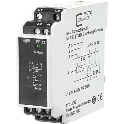 Relais de Surveillance Metz Connect - Contrôle de phases et tension - 400V - 2 contacts Relais de Surveillance Metz Connect - Contrôle de phases et tension - 400V - 2 contacts